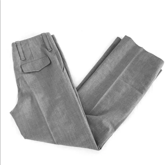 Burberry | High Rise Womens Size 52 Gray Wool Trousers Straight Leg - Picture 3 of 10